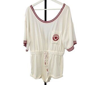 Anthropologie Short-Sleeve Waffle Knit Romper, Loungewear, Sleepwear, Size M